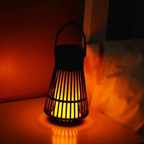  LED Flame Speaker, Tesoorda Portable Waterproof Bluetooth Wireless Speaker for Indoor/Outdoor, LED Flame Effect Speaker with Stereo Sound, Led Table Lanterns/Lamp for Patio,Garden,