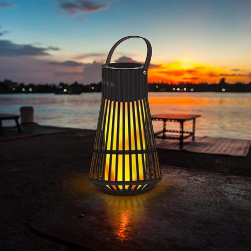  LED Flame Speaker, Tesoorda Portable Waterproof Bluetooth Wireless Speaker for Indoor/Outdoor, LED Flame Effect Speaker with Stereo Sound, Led Table Lanterns/Lamp for Patio,Garden,