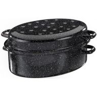 Testrut Black / White Speckled Enamel Goose Roasting Pan, 30 cm