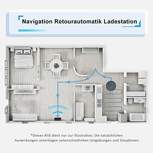  Staubsauger Roboter,Tesvor WLAN Saugroboter mit Raumkarte in Echtzeit Starkleistung Roboterstaubsauger Tierhaare und Allergene Optimiert fuer Teppich & Glattboeden Kompatibel mit Ale