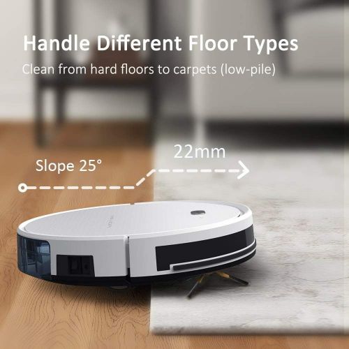  Tesvor Robot Vacuum, Robotic Vacuum and Mop Cleaner, 1800Pa Strong Suction, WiFi Connectivity, App and Alexa Voice Control,Clean from Hardfloors to Low-Pile Carpets, for Dust and P