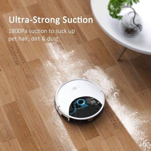  Tesvor Robot Vacuum, Robotic Vacuum and Mop Cleaner, 1800Pa Strong Suction, WiFi Connectivity, App and Alexa Voice Control,Clean from Hardfloors to Low-Pile Carpets, for Dust and P