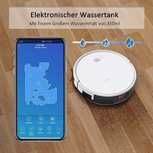  Saugroboter,TESVOR X500pro Saug-Wischroboter 2 in 1 Intelligente Gyroskope-Navigation Reinigungsroboter 350ML elektronischer Wassertank Reinigungsanzeige in Echtzeit fuer Glattboeden