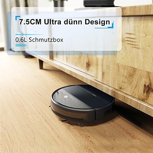  [아마존베스트]Tesvor WLAN Robot Vacuum Cleaner with Real-time Space Map, Powerful Robot Vacuum Cleaner for Animal Hair and Allergens Optimised for Carpet and Smooth Floors, Self-charging and wit