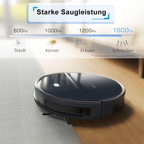  [아마존베스트]Tesvor WLAN Robot Vacuum Cleaner with Real-time Space Map, Powerful Robot Vacuum Cleaner for Animal Hair and Allergens Optimised for Carpet and Smooth Floors, Self-charging and wit