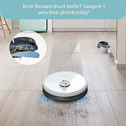  [아마존베스트]TESVOR S6 Turbo Robot Vacuum Cleaner, 2-in-1 Vacuum Cleaner, Mop, Laser Navigation, Robot Vacuum Cleaner, 4000 PA Suction Power, App + Voice Control, Prohibition Zones