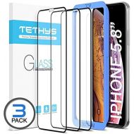 [아마존베스트]Tethys TETHYS Glass Screen Protector Designed for iPhone XS and iPhone X [Edge to Edge Coverage] Full Protection Durable Tempered Glass for Apple iPhone XS and X [Guidance Frame Included]