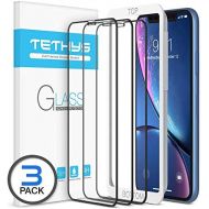 [아마존베스트]Tethys TETHYS Glass Screen Protector Designed for iPhone XR (6.1) [3-Pack] [Edge to Edge Coverage] Full Protection Durable Tempered Glass Apple iPhone XR w/ Guidance Frame Included (Pack