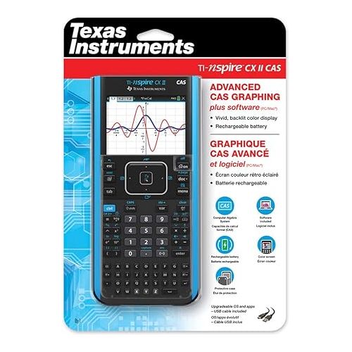  Texas Instruments TI-Nspire CX II CAS Color Graphing Calculator with Student Software (PC/Mac) 320 x 240 pixels (3.2