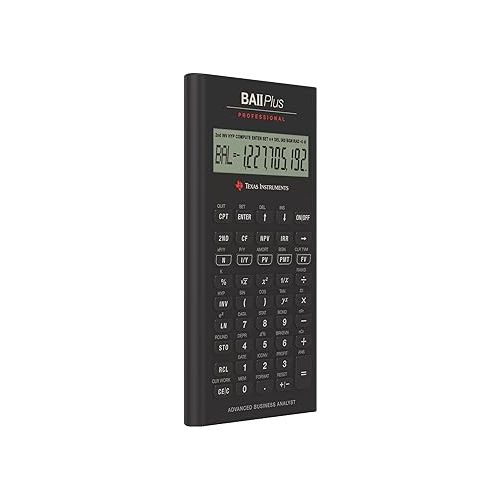  Texas Instruments BA II Plus Professional Financial Calculator Silver 9.8 Inch