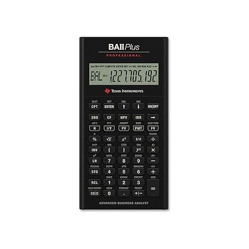  Texas Instruments BA II Plus Professional Financial Calculator Silver 9.8 Inch