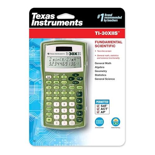  Texas Instruments TI-30X IIS 2-Line Scientific Calculator, Lime Green