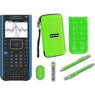 Texas Instruments Ti Nspire CX II CAS Graphing Calculator + Guerrilla Zipper Case + Essential Graphing Calculator Accessory Kit, Black (Green)