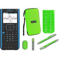 Texas Instruments Ti Nspire CX II CAS Graphing Calculator + Guerrilla Zipper Case + Essential Graphing Calculator Accessory Kit, Black (Green)