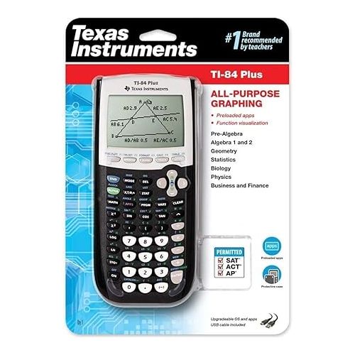  Texas Instruments TI84PLUS TI-84Plus Programmable Graphing Calculator, 10-Digit LCD