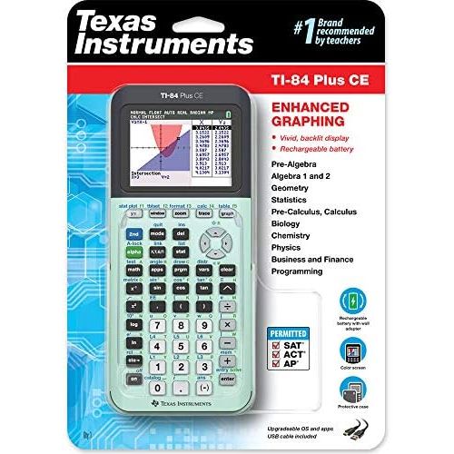  [아마존베스트]Texas Instruments TI-84 Plus CE Color Graphing Calculator, Mint