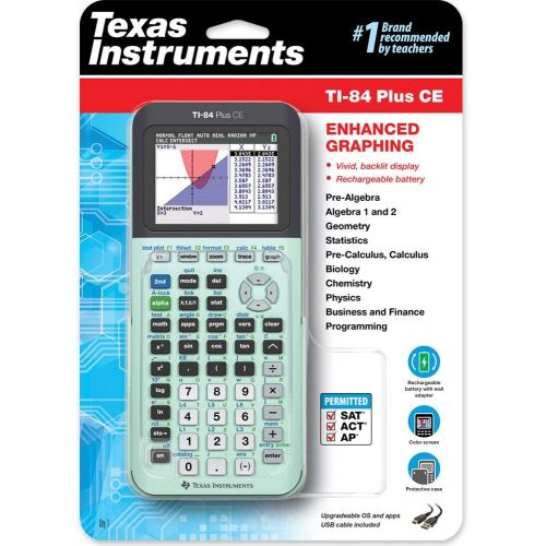  [아마존베스트]Texas Instruments TI-84 Plus CE Color Graphing Calculator, Mint