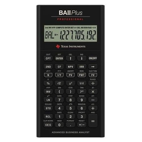  [아마존베스트]Texas Instruments TI BA II Plus Professional Financial Calculator - 10 Character(s) - LCD - Battery Powered IIBAPRO/CLM/4L1/A