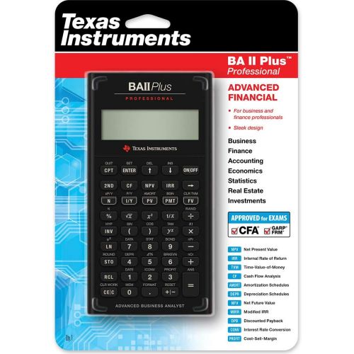  [아마존베스트]Texas Instruments IIBAPRO/TBL/1L1 BA II Plus Professional Financial Calculator