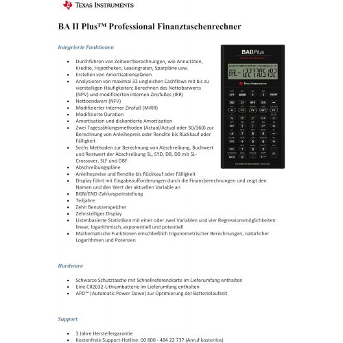  Texas Instruments BA II Plus Professional Financial Calculator