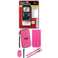 Texas Instruments TI-84 Plus CE Graphing Calculator With Travel Case, And Essential Graphing Accessory Bundle, Pink