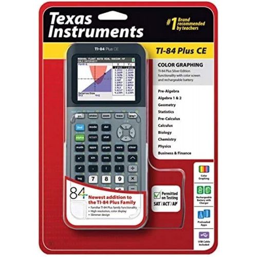  Texas Instruments TI-84 Plus CE Silver Graphing Calculator