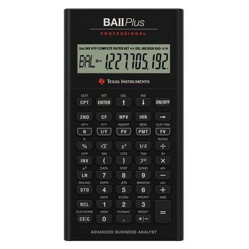  Texas Instruments TI BA II Plus Professional Financial Calculator - 10 Character(s) - LCD - Battery Powered IIBAPRO/CLM/4L1/A