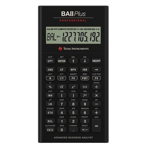  Texas Instruments TI BA II Plus Professional Financial Calculator - 10 Character(s) - LCD - Battery Powered IIBAPRO/CLM/4L1/A