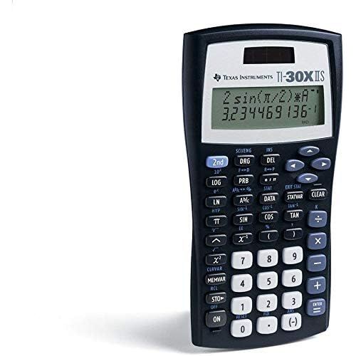  Texas Instruments TI-30X IIS 2-Line Scientific Calculator, Black with Blue Accents - 2 Pack