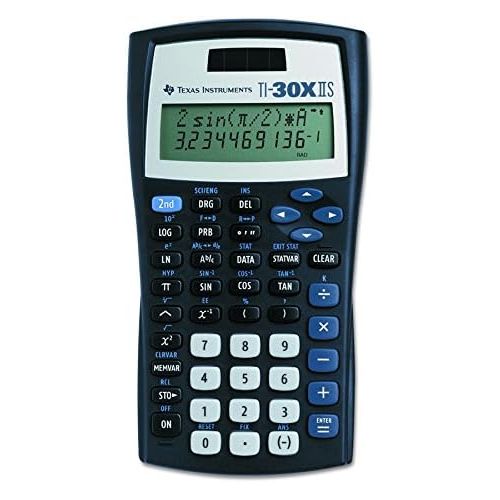  Texas Instruments TI-30X IIS 2-Line Scientific Calculator, Black with Blue Accents
