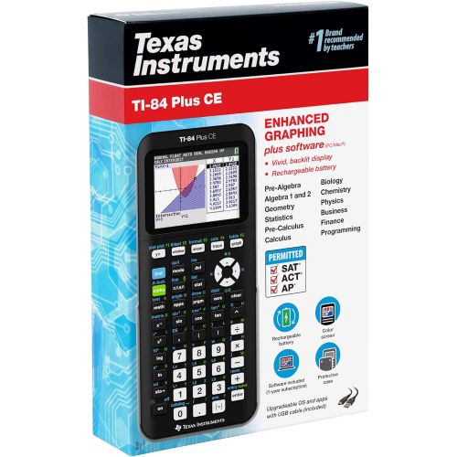  Texas Instruments TI-84 Plus CE Graphing Calculator, Black