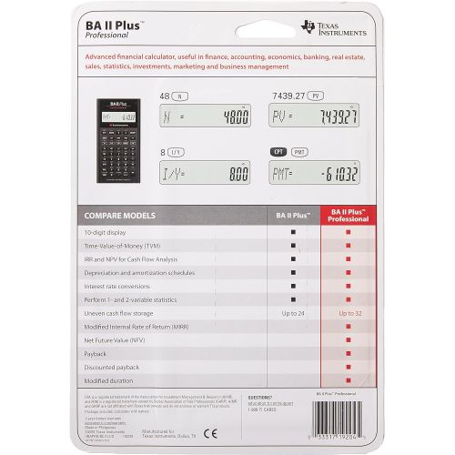  [아마존베스트]Texas Instruments BA II Plus Professional Financial Calculator