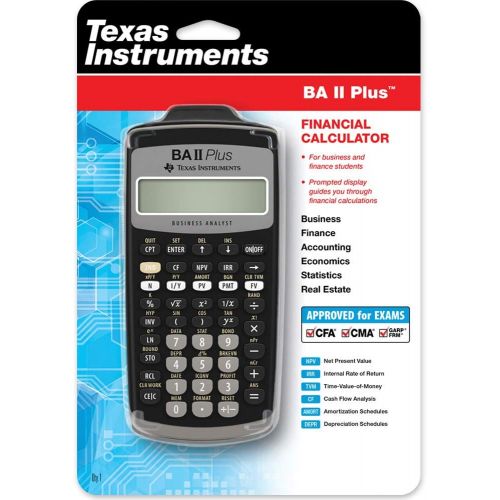  Texas Instruments BA II Plus Financial Calculator, Black