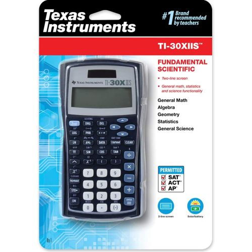  Texas Instruments TI-30XIIS Scientific Calculator, Black with Blue Accents