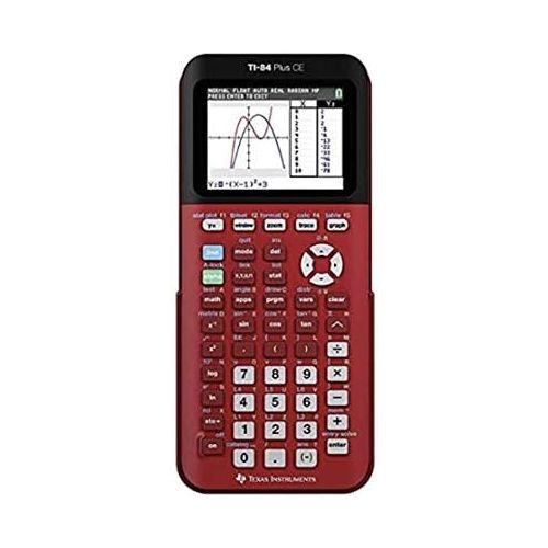  Texas Instruments TI 84 Plus CE Color Graphing Calculator, Red