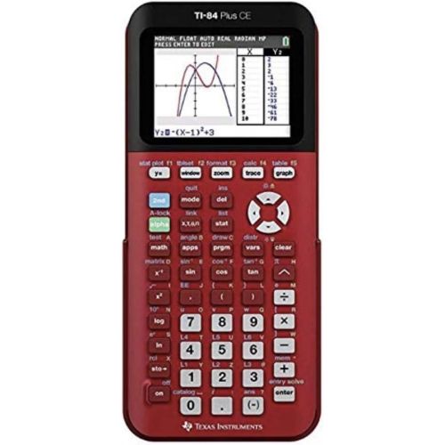  Texas Instruments TI 84 Plus CE Color Graphing Calculator, Red