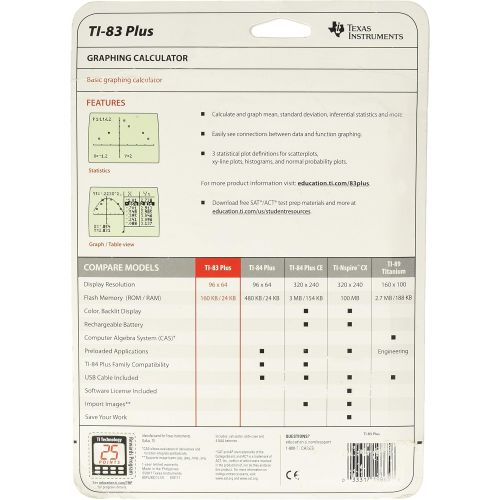  Texas Instruments TI 83 Plus Graphing Calculator