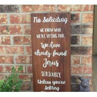 TexasRusticWoodDecor No Soliciting door sign - customizable no solicitation sign