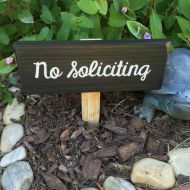 TexasRusticWoodDecor No Soliciting garden sign - hand painted wood sign