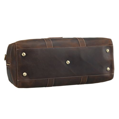  Texbo Mens Full Grain Thick Cowhide Leather Vintage Large Travel Duffle Luggage Bag 24