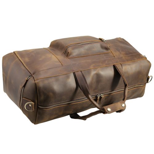  Texbo Mens Thick Full Grain Cowhide Leather Vintage Big Travel Duffle Luggage Bag 23-25