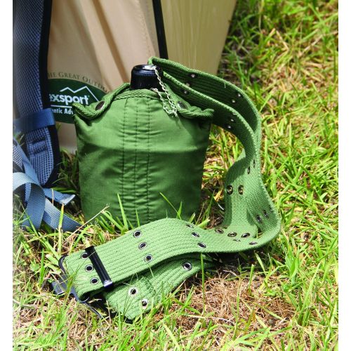  [아마존베스트]Texsport 1 Quart Aluminum Canteen with Cover and Belt