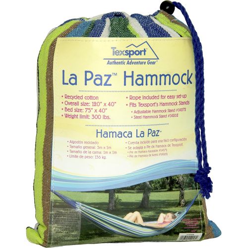  [아마존베스트]Texsport La Paz Single One Person Hammock for Camping Travel Outdoors with Travel Bag