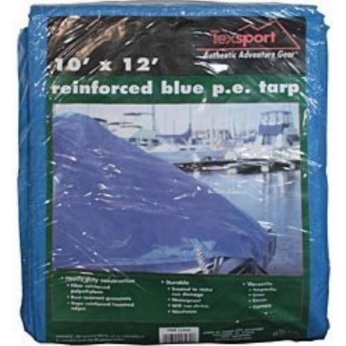  Texsport Blue Reinforced Rip-Stop Polyethylene Tarp, 8  x 10