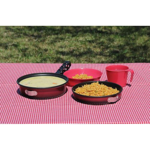  Texsport Kangaroo 5 piece Non-Stick Mess Kit Outdoor Camping Cookware Cook Set with Bowl, Cup and Storage Bag