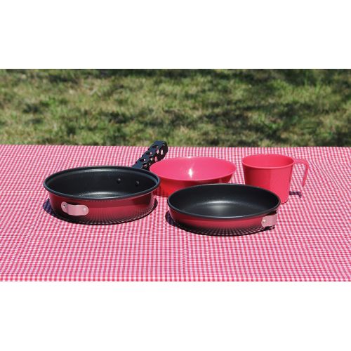  Texsport Kangaroo 5 piece Non-Stick Mess Kit Outdoor Camping Cookware Cook Set with Bowl, Cup and Storage Bag