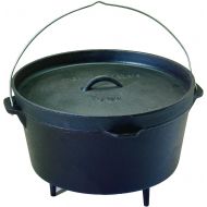 Texsport Cast Iron Dutch Oven with Legs, Lid, Dual Handles and Easy Lift Wire Handle, 8 Quart