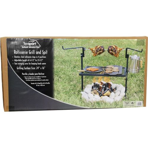  Texsport Heavy Duty Adjustable Outdoor Camping Rotisserie Grill and Spit