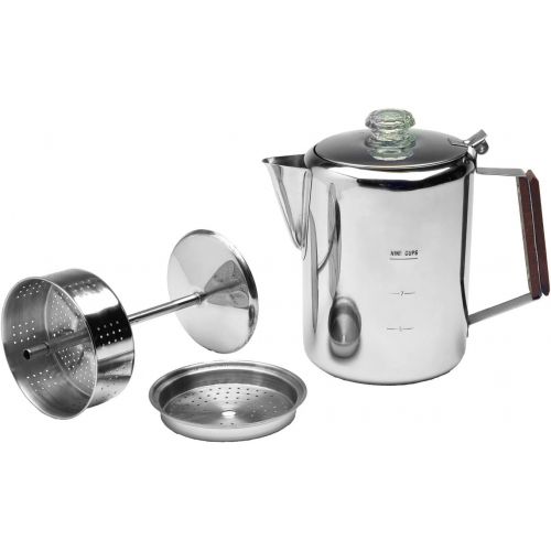  Texsport 9 Cup Stainless Steel Percolator Coffee Maker for Outdoor Camping