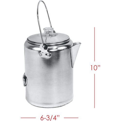 Texsport Aluminum 20 Cup Percolator Coffee Maker for Outdoor Camping